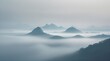 © Anna - A vast mountain range gently rising through a soft, enveloping mist. The peaks emerge quietly from the fog, evoking a sense of silent wisdom, tranquility, and natural grandeur.