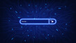 © S and V Design - Enter prompt to command AI generate ideas. Generative or search bar on futuristic circuit motherboard. Artificial intelligence technology for digital content and automated data transformation. Vector.