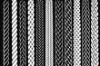 © belal - black and white illustration of various rope and braid patterns.