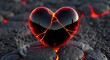 © Saifur - Cracked fiery heart glowing with molten lava, symbolizing broken love or passion