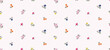 © HOT CHILI - Colorful confetti on white background creates a seamless vector pattern with pink floral hearts for a festive Valentine holiday illustration or baby wallpaper design