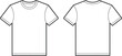 © Nabo  - Front and back view of blank white t shirts with short sleeves and crew neck  simple line drawing