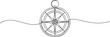 © MDROBIUL - One continuous line drawing of traveller compass, Continuous Line Drawing of Compass Icon. one line Art icon drawing vector