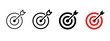 © Chelpanoff - Target icon with arrow in center symbolizing goal, focus and accuracy. Bullseye pictogram for success, achievement, strategy and direction. Ideal for planning, performance, and business goals concept.