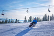 © Alex - fast skiing by a person in a wheelchair