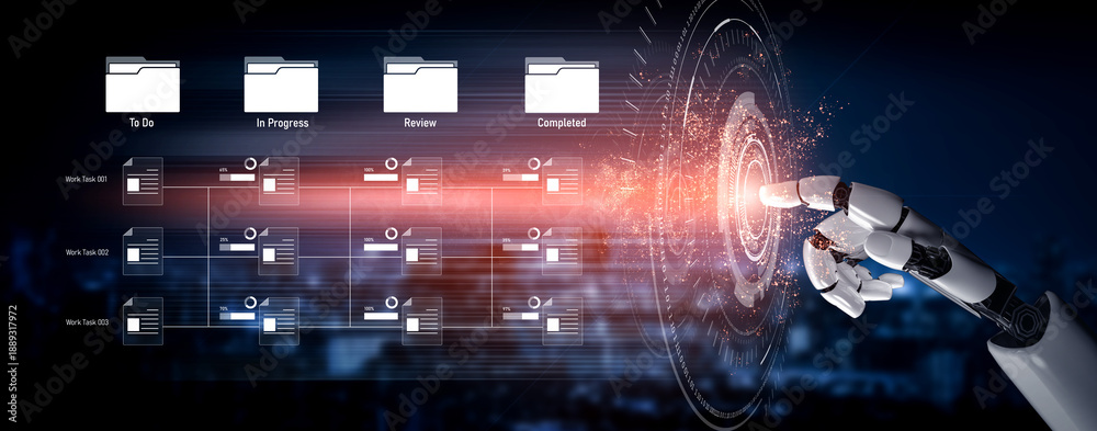 AI managing task workflow system, tracking document progress, analyzing ...