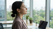 © Neural Canvas - Meditation stress anxiety homework mental editable therapy support office woman meditating near window for mental support and therapy during stress and anxiety from Mental Health Management