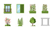 © Mark - Flat style windows and plants collection for urban and home spaces