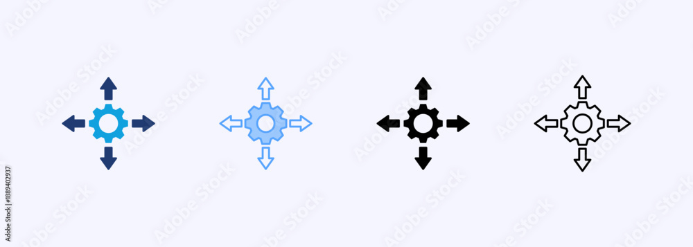 Decision Support System Icon Set Multiple Style Collection