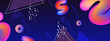 © SyahCreation - Deep purple and blue gradient wallpaper with 3D fluid shapes and sharp geometric frames