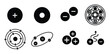 © ProAssets - Various scientific atom models and chemical elements with positive and negative electrical charges set