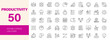 © Dear Lala - Productivity icon set. Editable line icons. Vector illustration.