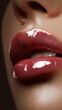 © LittleDreamStocks - Lips mockup digital template with glossy finish, realistic fashion style