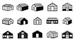 © Lhvect02 - Collection of greenhouse designs in black minimalist silhouette