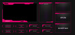 © Ardkyuu - Live stream overlay frame template. Futuristic digital streaming screen interface. Online game, video streaming panel layout. Vector illustration