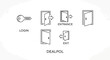 © IconFaisal - Conceptual illustration presenting login process, entrance, and exit with simple door icons