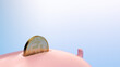 © Westend61 - 3d rendering of a piggy bank with gold coin symbolizing saving and finance