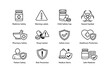 © Cali6ro - Medicine and safety icons: hazard, warning, child safety, healthcare protection