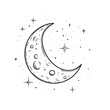 © AI04 - Crescent Moon Starlit Night | Clean, isolated vector art for creative projects.