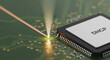 © CreativeIMGIdeas - DHCP (Dynamic Host Configuration Protocol) Microchip on PCB, 3D rendering of automated network IP address assignment and server communication technology concept.