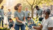 © Zanzaa - Volunteers working together in a community park, spreading joy and positivity