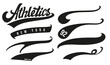 © rosovskyi - Vintage baseball script swooshes and swashes with dynamic retro wave tails. Athletic lettering and typographic underlines for sports logos, apparel, and branding.
