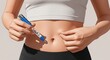 © Mariia - Illustrated GLP-1 injection in abdomen, modern weight loss and diabetes treatment concept, healthcare, medication, wellness and metabolic therapy, medical illustration