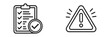 © Mujahid - checklist with check mark and warning sign, safety measures, danger alert, attention warning, error symbol