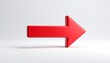 © Sunshine - A vibrant red arrow pointing right on a clean white background, symbolizing direction, movement, and navigation.