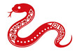 © fanjianhua - Red Paper Cut Snake with Geometric Patterns