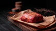 © Juan - Seasoned raw meat on paper for culinary food preparation and gourmet cooking photography visuals