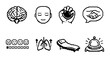 © Su - Set of minimalist icons: brain, face, handshake, emotions, lungs, sleep, bell
