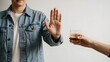 © MstNehar - Man refusing alcoholic beverage with hand gesture