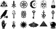 © KING ART - Mystic Tattoo Design Sacred Symbols Black Silhouette