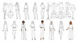 © ali - Fashion Design Technical Sketch Collection of Women's Clothing and Figures