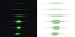© Slava - Perfect for dividers, energy effects, UI design or sci-fi highlights. Minimalistic horizontal light effect with sharp gradient and smooth fade at edges. Line neon glowing sign green. Design elements.