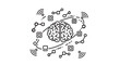 © BASHEER - Human brain connected to digital network with nodes and signals representing artificial intelligence and cognitive processing