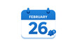 © Passionwith - February 26 Calendar Vector Icon: Reminder, Appointment, Schedule