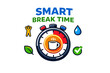 © 4zevar - Smart break time concept with timer and coffee cup illustration for relaxation and wellness