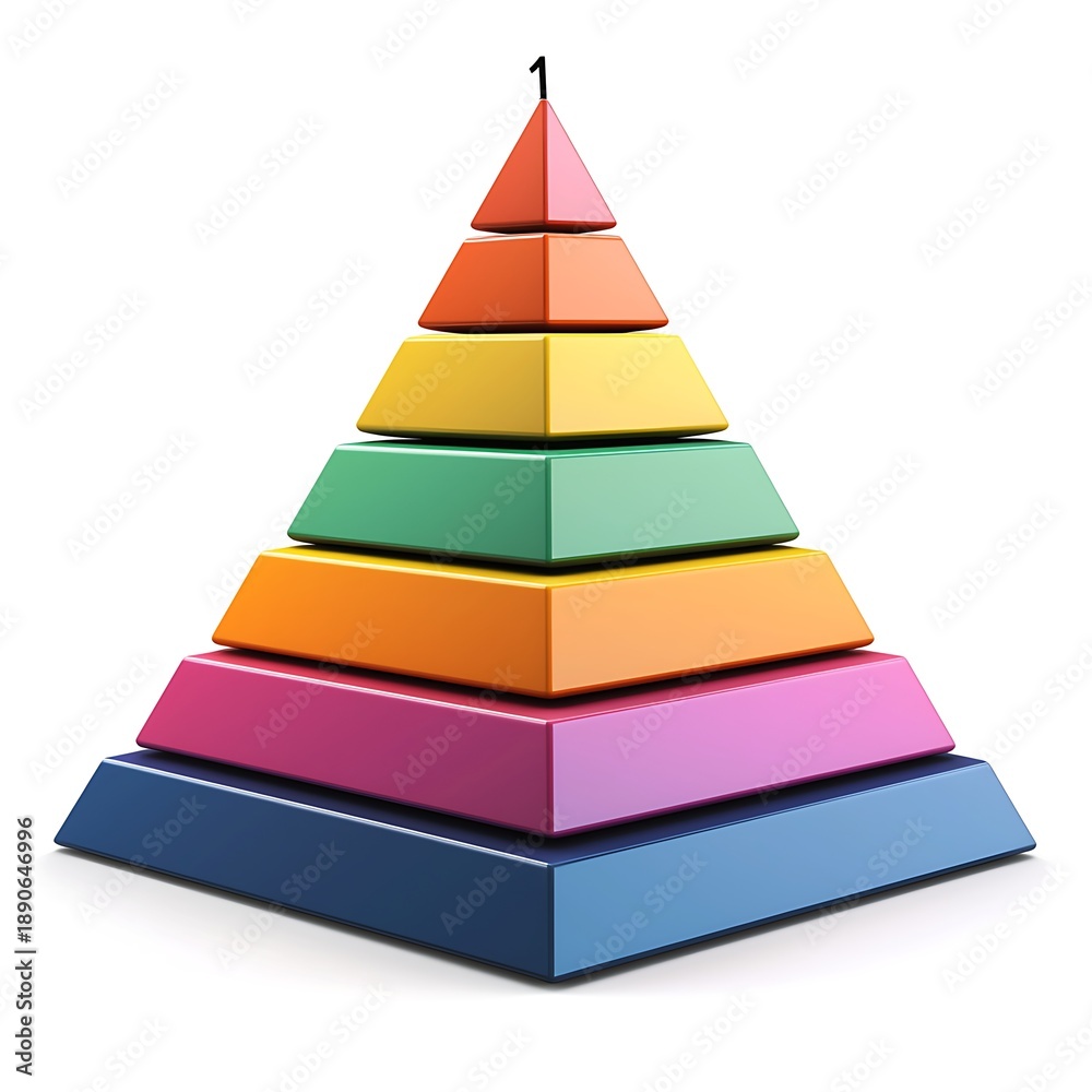 Hierarchical Pyramid Structure: a vividly colored pyramid composed of ...