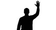 © CoArt - Silhouette of a person waving hello with their right hand.