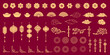 © Seavector - Oriental lunar New Year Asian design elements of Chinese and Japanese ornaments. Vector clouds, paper lanterns and fan, flowers and sakura blossoms, traditional knots borders and bamboo Asian element