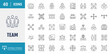 © Control New - Working group icons set. Includes teamwork, group, community, meeting, team, leadership and more. Vector illustration with editable strokes