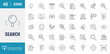 © Control New - Search icon set. Includes magnifying glass, find, research, SEO, investigate, and more. Vector illustration with editable strokes