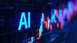 © oksa_studio - AI (artificial intelligence) on digital screen displaying financial stock market data, representing digital economy and tech trading