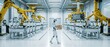 © umut hasanoglu - Futuristic automated factory with humanoid robots working on assembly lines
