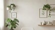 © Tin - Clean background designed for online meetings with greenery concept. Bright indoor space featuring stylish plants and minimal decor.