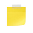 © prodip - Yellow Sticky Note Attached with Tape, ideal for reminders and messages.