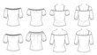 © Stock Image Paradise - Collection of various shirt designs displayed on mannequins from different viewpoints