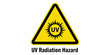 © SAHINUR - Yellow uv radiation hazard warning sign isolated on white background